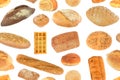 Seamless Pattern of Fresh Bread and Pastries Isolated on White Background Royalty Free Stock Photo