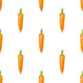 Seamless pattern of fresh carrots. Vegetable natural product. Flat style.