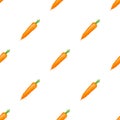 Seamless pattern of fresh carrots. Vegetable natural product. Flat style.