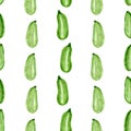 Seamless pattern of Fresh green zucchini on white background Royalty Free Stock Photo