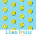 Seamless pattern with fresh limes