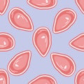 Seamless pattern with fresh piece of meat or steak