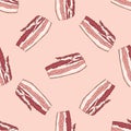 Fresh Pork Bacon Slice Seamless Pattern Royalty Free Stock Photo