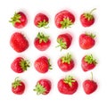 Seamless pattern with fresh ripe strawberry isolated on white ba Royalty Free Stock Photo