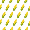 Seamless pattern with fresh yellow corns