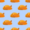 Seamless pattern with fried chicken or turkey Royalty Free Stock Photo