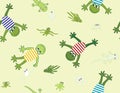 Seamless pattern with frogs