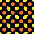 Seamless pattern of fruit - lemons and oranges