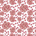 Seamless pattern with fruit pomegranates