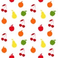 Seamless pattern with fruits and berries. Vector illustration.