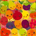 Seamless pattern of fruits