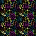 Seamless pattern with funky circles