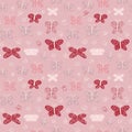 Seamless pattern with funny butterflies, vector pattern for baby textile, wrapping paper and scrapbooking