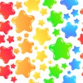 Seamless pattern with funny cartoon jelly stars