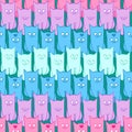 Seamless pattern with funny cats color