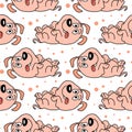 Seamless pattern, funny comical dogs on a white background. Baby background, textile, print vector Royalty Free Stock Photo