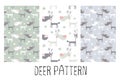 Seamless pattern with funny deers