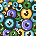 Seamless pattern with funny eyes. Vector illustration for design