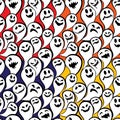 Seamless pattern with funny ghost. Happy Halloween background.