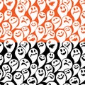 Seamless pattern with funny ghost. Happy Halloween background.