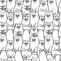 Seamless pattern with funny hand drawn cats. Animals vector illustration with adorable kittens. Tillable background for Royalty Free Stock Photo