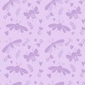 seamless pattern funny insects pink on pink background
