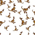 Seamless pattern - Funny kangaroo.