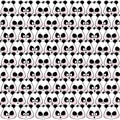 Seamless pattern of funny muzzles pandas