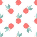 Seamless pattern with funny radish on white background