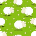 Seamless pattern of funny sheep Royalty Free Stock Photo