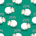 Seamless pattern of funny sheep Royalty Free Stock Photo