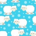 Seamless pattern of funny sheep Royalty Free Stock Photo