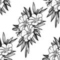 Seamless pattern with garden flower background.