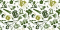 Seamless pattern with garden tools in cartoon style. Vector set of garden equipment. Gardening Set of icons Royalty Free Stock Photo