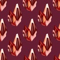 Seamless pattern with garnet or ruby gemstones vector Royalty Free Stock Photo