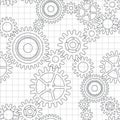 Seamless pattern of gear wheels Royalty Free Stock Photo