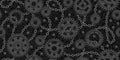 Seamless pattern with gears, chain, rivets