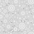 Seamless pattern. Gears of different sizes with different number