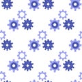 Seamless pattern with gears, spare parts. Vector