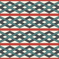 Seamless pattern with geometric figures. Repeated diamond ornamental background. Rhombuses and lines motif.