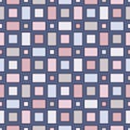 Seamless pattern with geometric figures. Repeated squares ornamental abstract background. Checkered wallpaper. Royalty Free Stock Photo