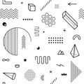 Seamless pattern with geometric graphic elements. Geometrical shapes backdrop for abstract vector background design in Royalty Free Stock Photo