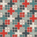 Seamless pattern with geometric ornament. Repeated squares and crosses abstract background. Modern surface texture. Royalty Free Stock Photo