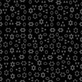 Seamless pattern of geometric shapes on a black background