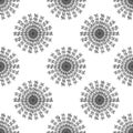 Seamless pattern with geometric shapes and symbols on