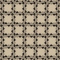 Seamless pattern with geometric shapes and symbols