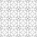 Seamless pattern with geometric shapes and symbols