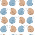 Seamless pattern of geometrically located half of the cat`s muzzle