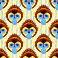 Seamless pattern of geometrically stylized monkey head