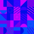 Seamless pattern, geometry shapes in cool tones